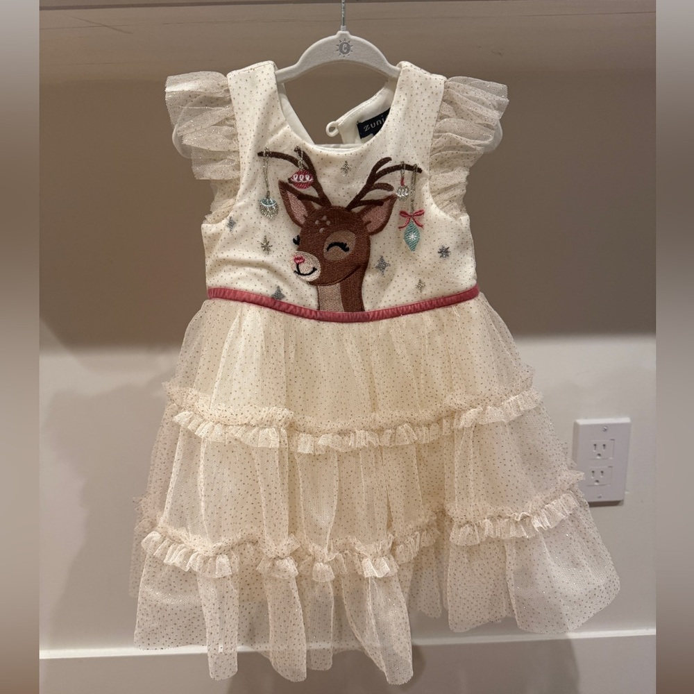 Zunie Cream and Brown Deer Dress